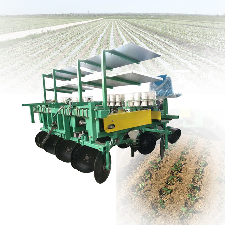 automatic seedling planting machine 2 rows hand push vegetable onion seed planter planter