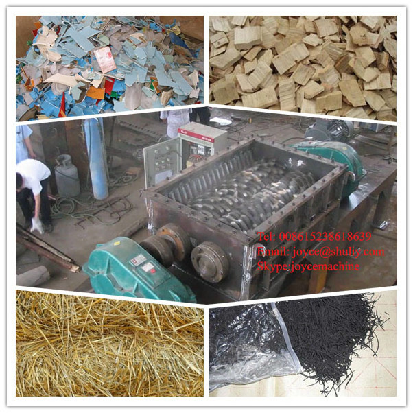 high efficient double shaft wood pallet shredder for sale/ industrial wood shredder price/wood chip shredder