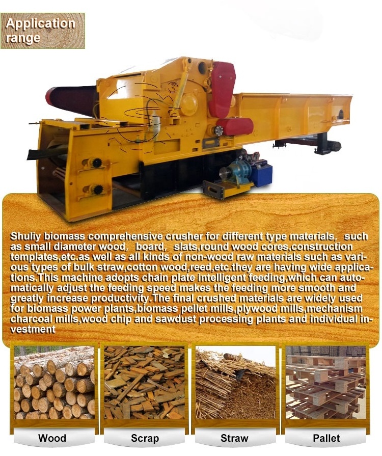 Shuliy 12 inch waste wood drum wood chipper machine for sale diesel engine