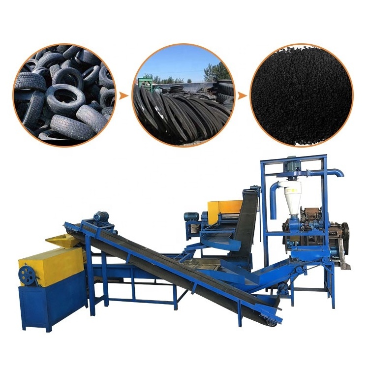 waste tire stripping machine rubber granules making line rubber powder machine