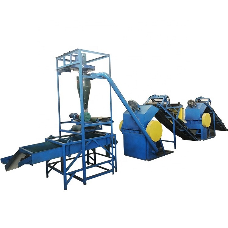 Full automatic waste tire shredding crushing rubber powder grinding machine