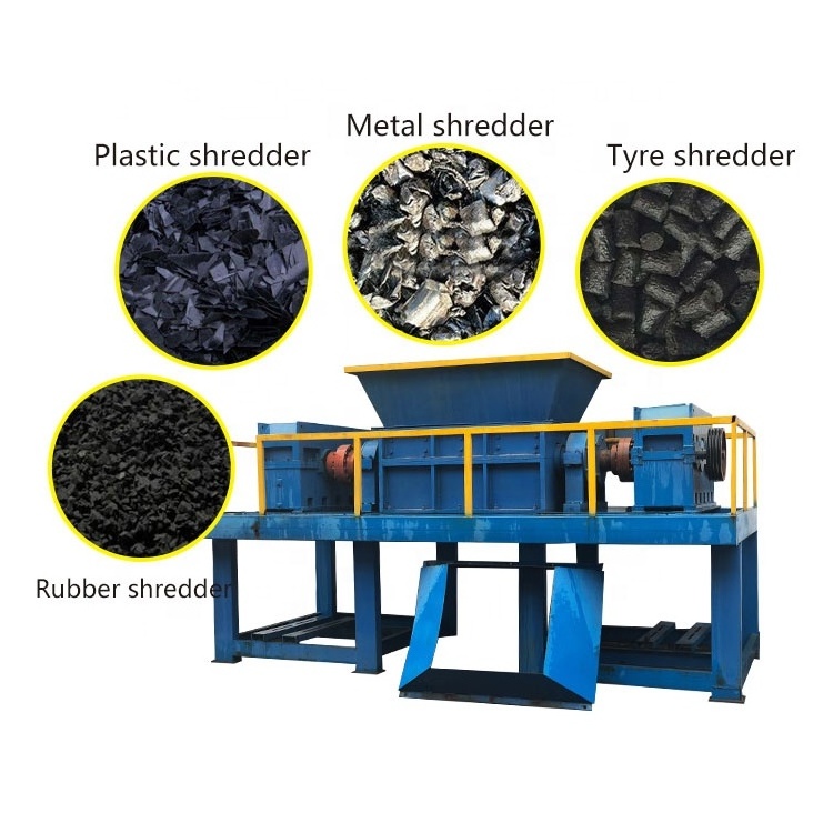 auto feed industrial low rpm bio waste food paper scrap tire mini plastic bottle shredder