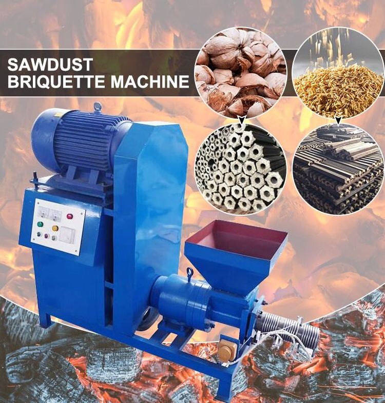 sawdust briquette compression machine 300kg/h Small Wood Sawdust Charcoal Briquette Making Machine