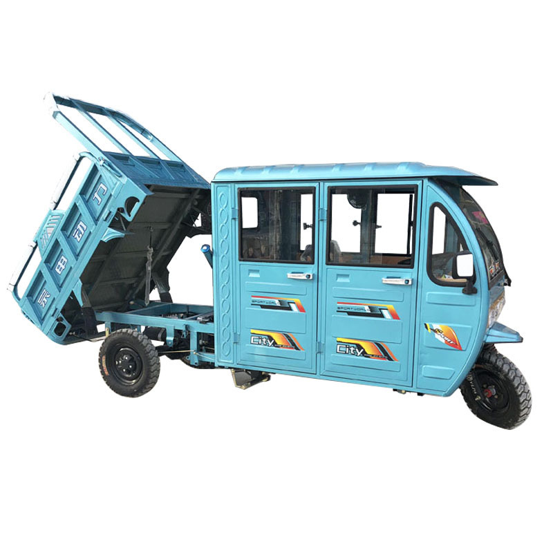 motorised tricycle fuel gasoline three wheels motorcycle and dump motor tricycle 3-4 passenger with cargo