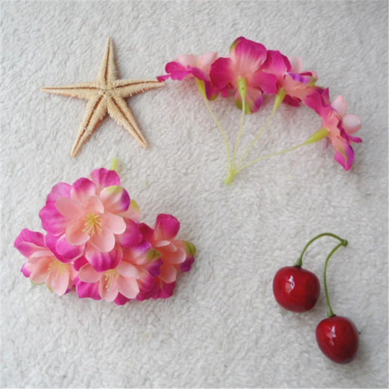 Factory Sale Silk Cherry Blossom Flower Heads DIY Artificial Flower Panels