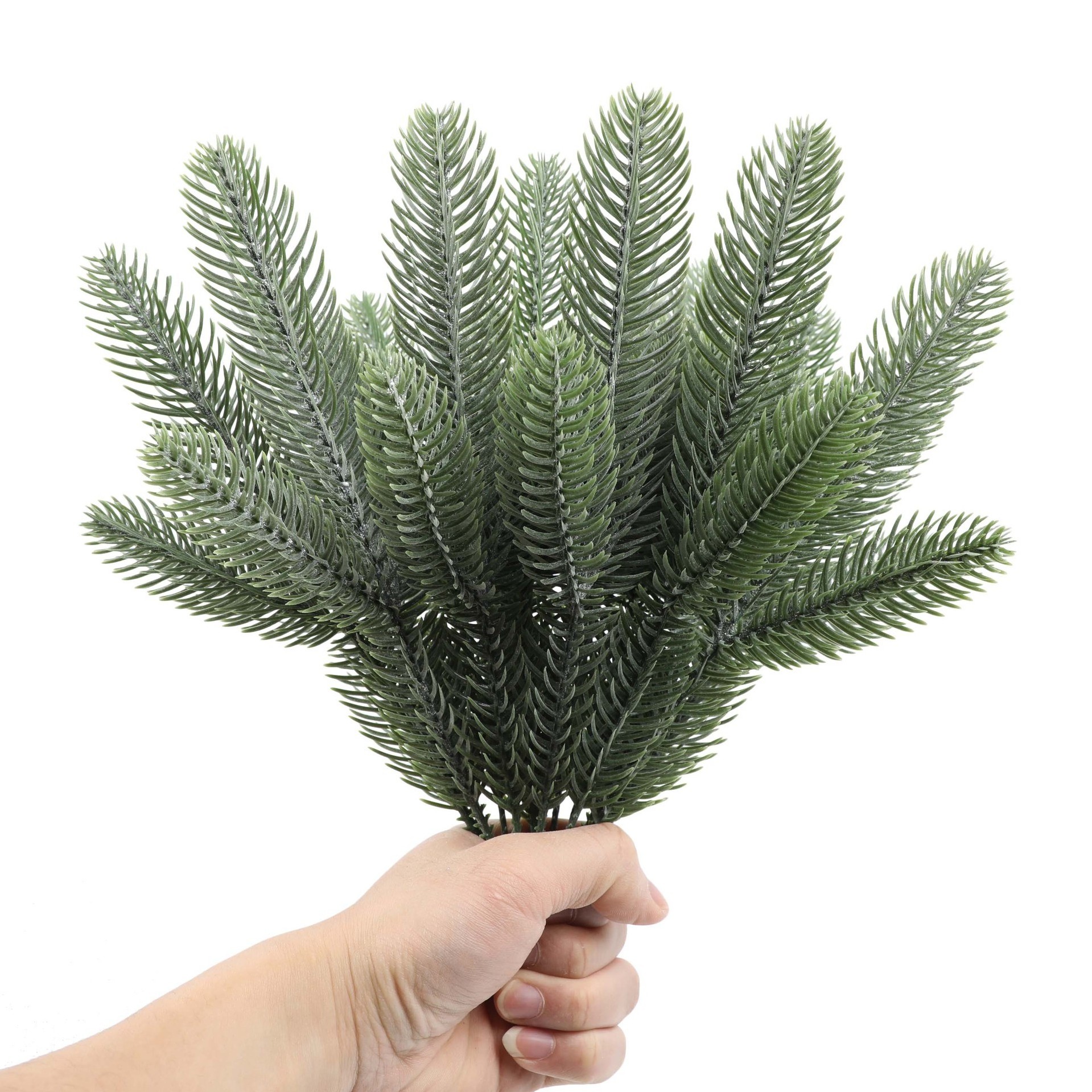 Wholesale 3 forks plastic pine tree leaves Christmas decoration artificial pine branches