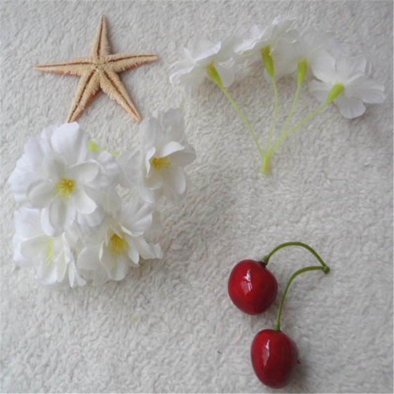 Factory Sale Silk Cherry Blossom Flower Heads DIY Artificial Flower Panels