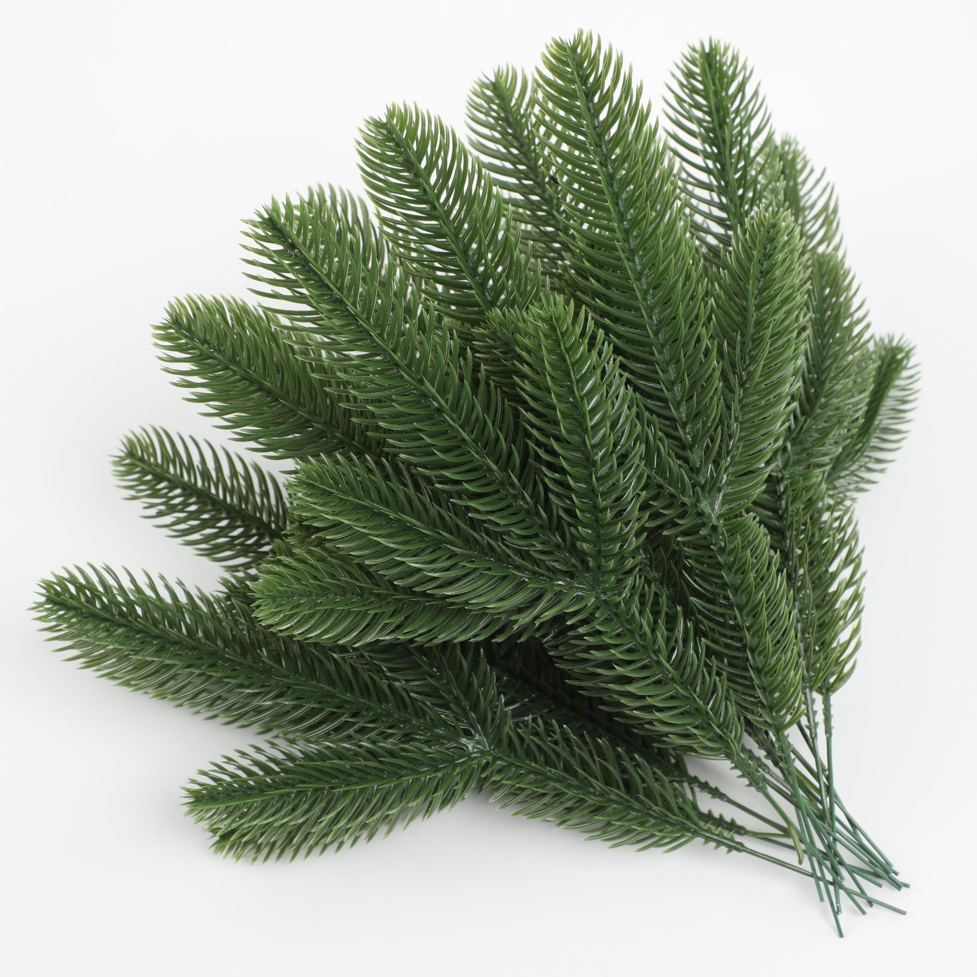 Wholesale 3 forks plastic pine tree leaves Christmas decoration artificial pine branches