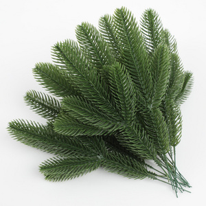 Wholesale 3 forks plastic pine tree leaves Christmas decoration artificial pine branches