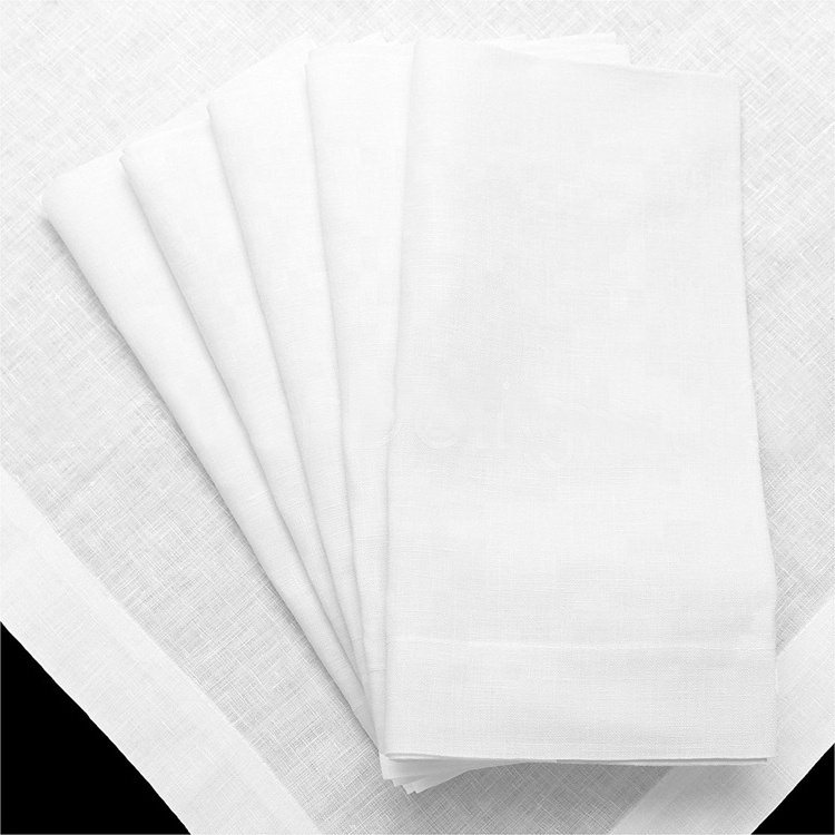 Square set of 4 pcs flax french plain pure linen napkins