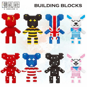 MINI Blocks Cute Brick Bear Cartoon Auction Figures Bearbrick for Kids Gifts Gloomy Children Toys Girls Birthday Present