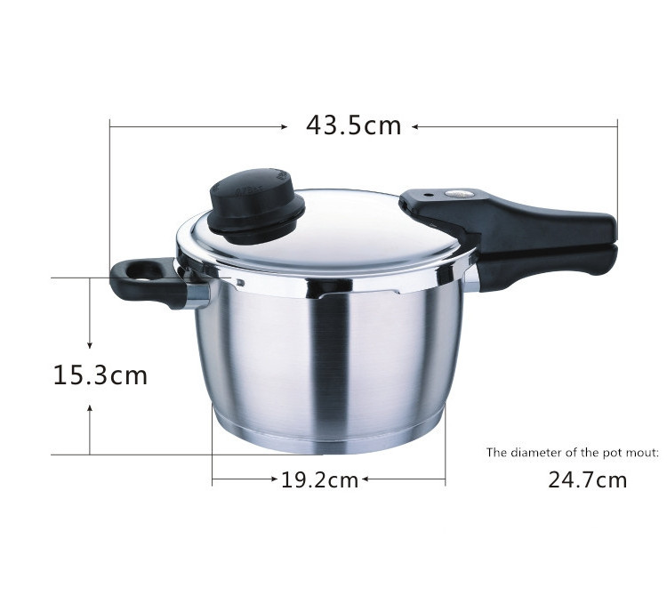 Cookware Induction Stove Pressure Cooker With Pressure-Adjustable Stainless Steel pressure cooker black handle