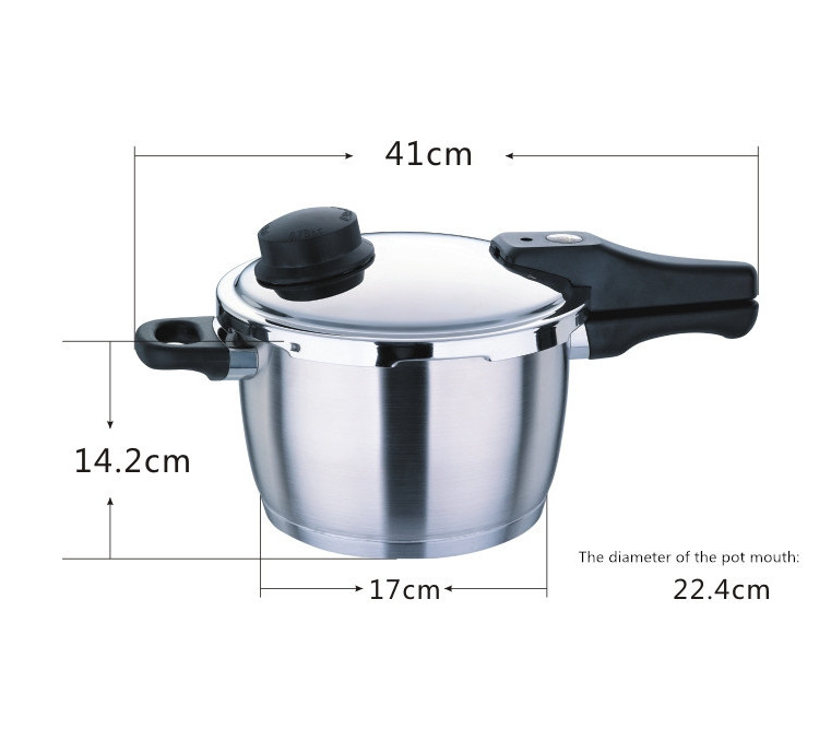 Cookware Induction Stove Pressure Cooker With Pressure-Adjustable Stainless Steel pressure cooker black handle