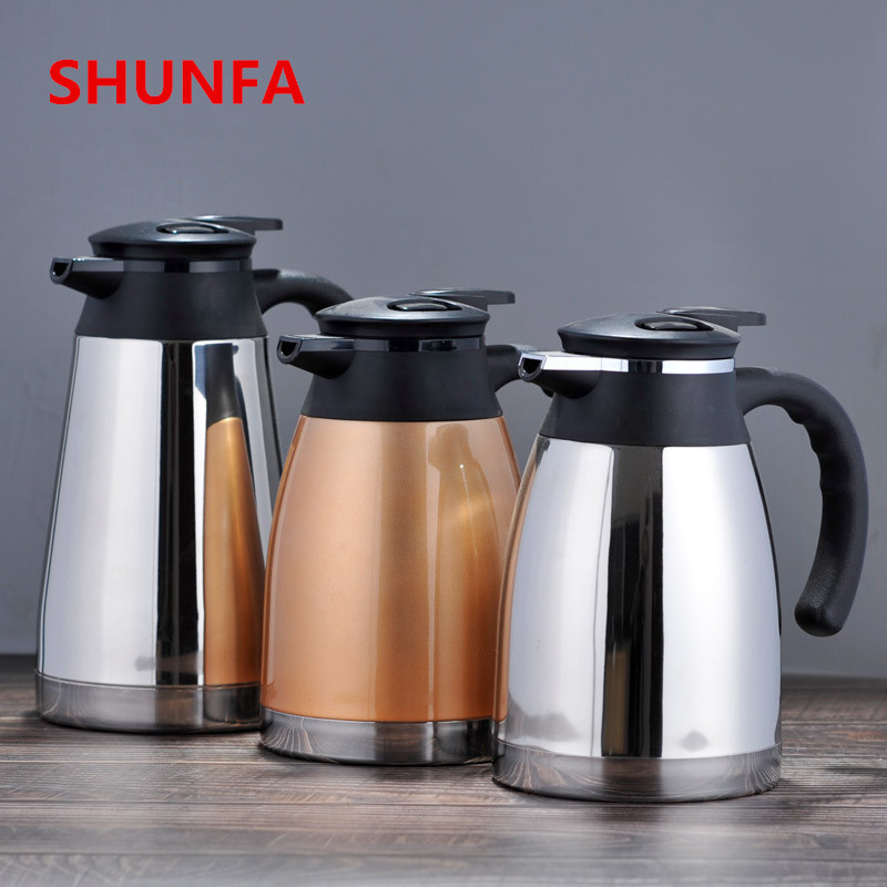 Double Wall Stainless Steel Insulated Vacuum thermos Stainless Steel Coffee Tea Pot