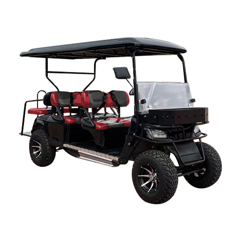 ShunCha  off road tire 72V Lithium Battery 4 Front+2Rear 6 Seats  Electric off road Golf Cart with pedals folding glass