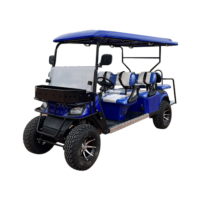 ShunCha  off road tire 72V Lithium Battery 4 Front+2Rear 6 Seats  Electric off road Golf Cart with pedals folding glass