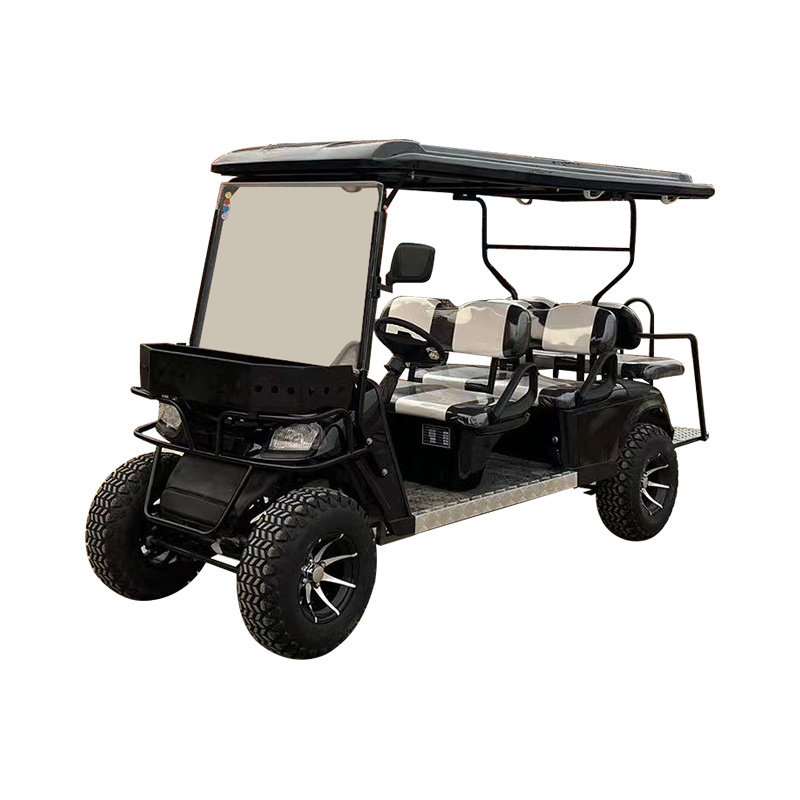 ShunCha  off road tire 72V Lithium Battery 4 Front+2Rear 6 Seats  Electric off road Golf Cart with pedals folding glass