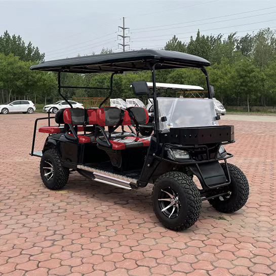 ShunCha  72V Lithium Battery  4 Front+2Rear 6 Seats off road tire  Electric Golf Cart with pedal folding glass