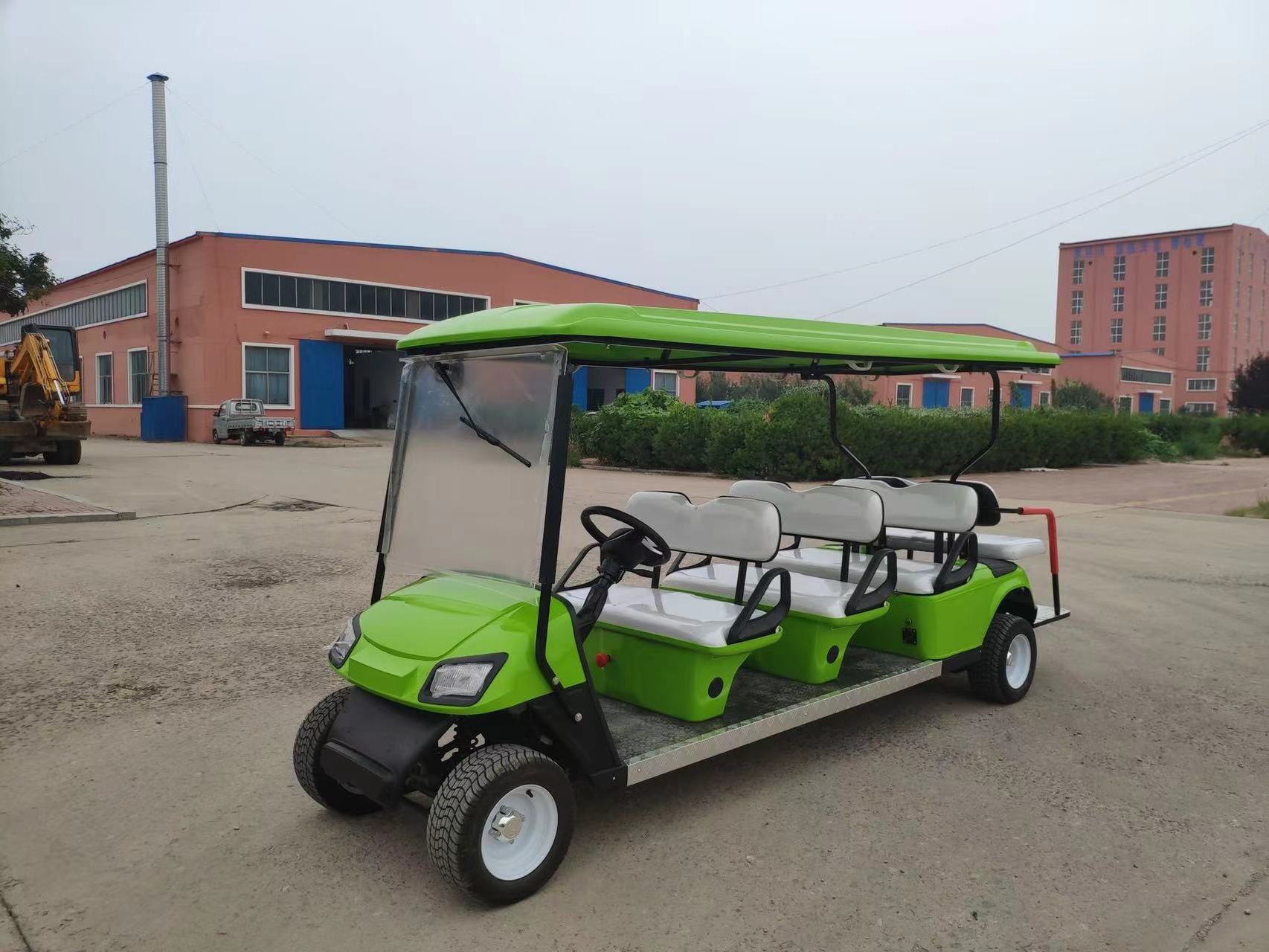 ShunCha 8 seats 6+2 Seaters  72V 4KW Chaowei Batteries Operated Electric Club Car Golf Cart