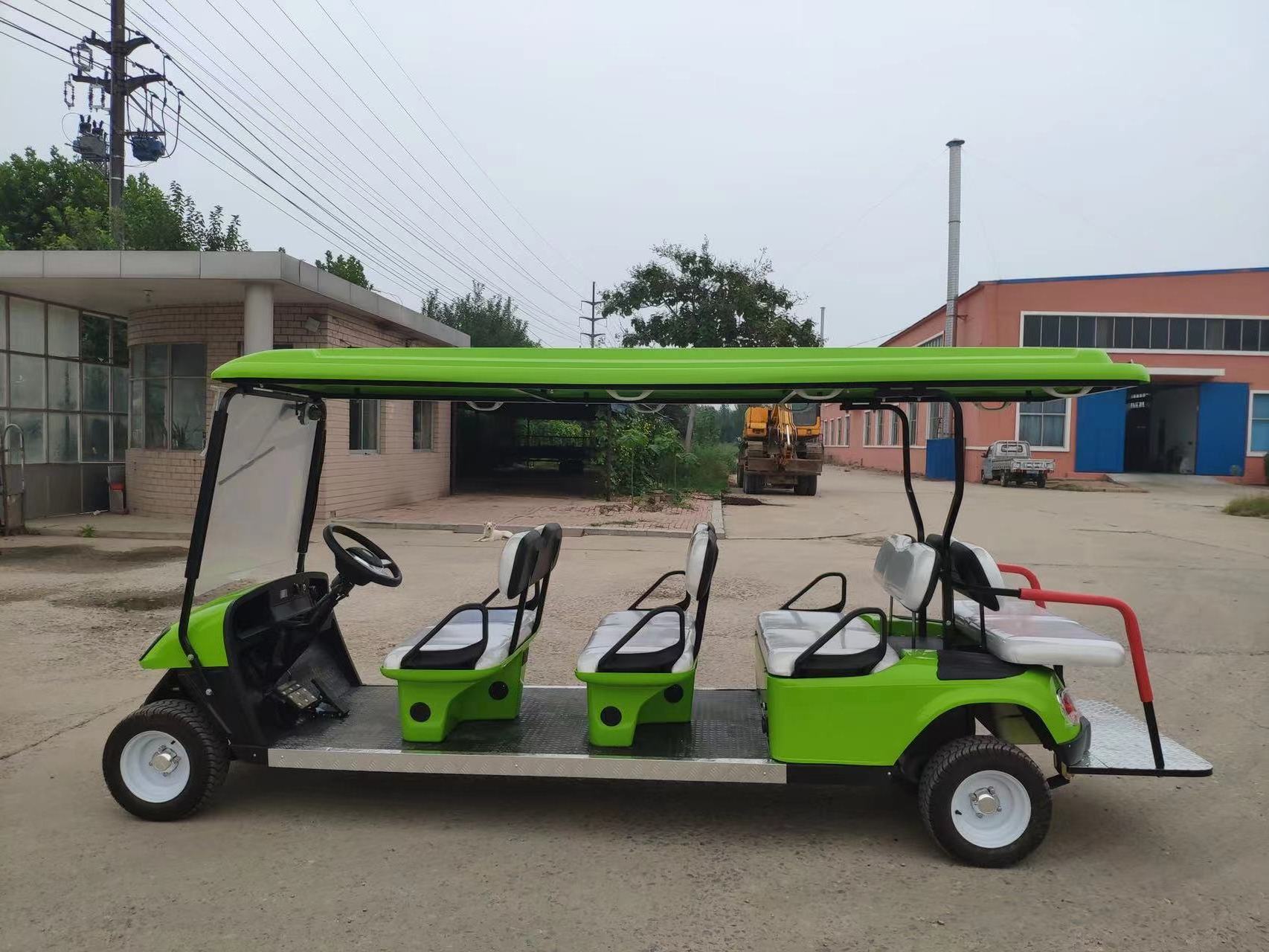 ShunCha 8 seats 6+2 Seaters  72V 4KW Chaowei Batteries Operated Electric Club Car Golf Cart