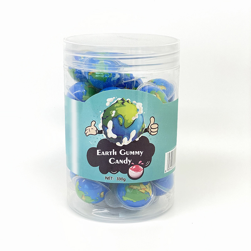 Novelty Planet Earth Round Shape Soft Gummy Candy With Jam Filled For Children