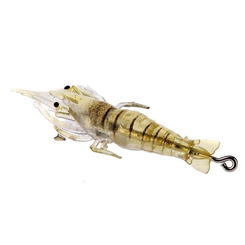 Luminous Shrimp for night fishing Lure 4cm Soft Prawn Shrimp Fishing Lure Bionic Artificial Bait With Lead Sea Fishing