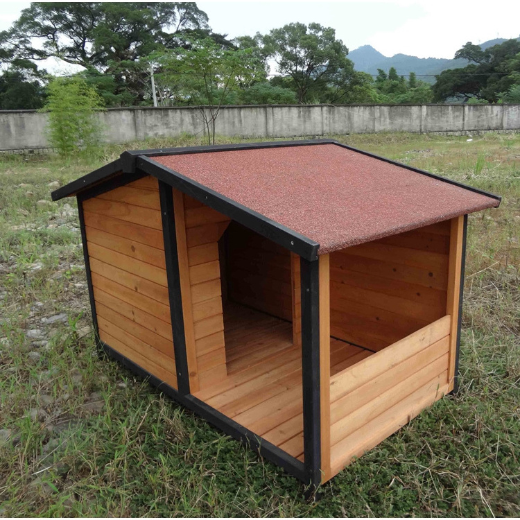 Kennel Cage Big Dog Houses SDD011 Wooden Wood Fashion SHUNDA Print Pet Cages, Carriers & Houses Sustainable Xl Wood Dog Case