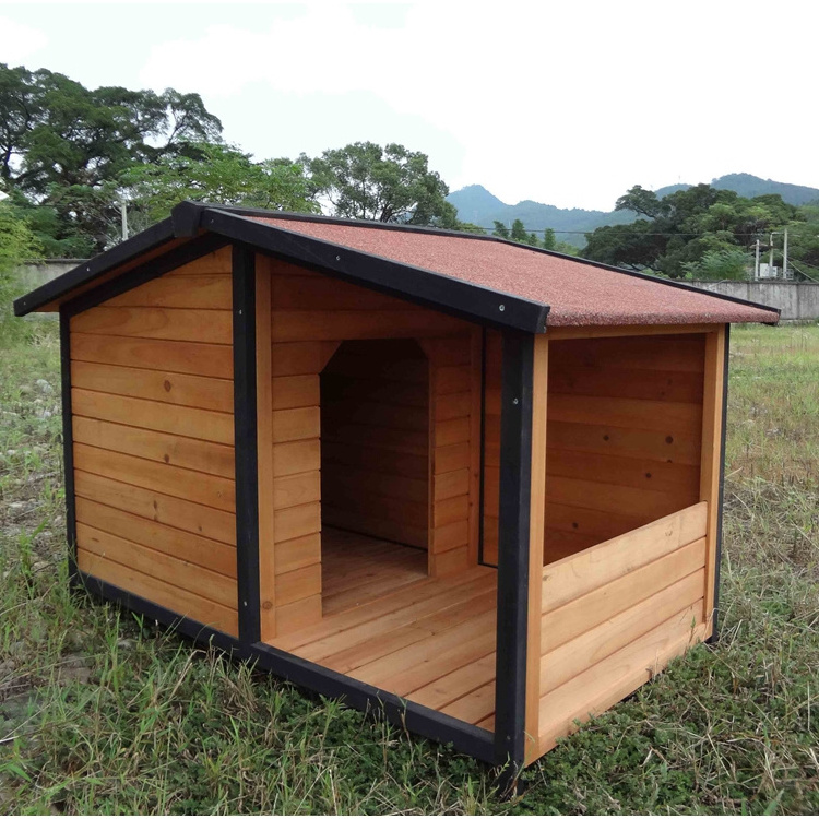 Kennel Cage Big Dog Houses SDD011 Wooden Wood Fashion SHUNDA Print Pet Cages, Carriers & Houses Sustainable Xl Wood Dog Case