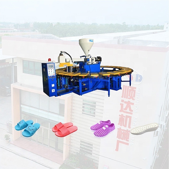 Automatic rotary pvc rain shoes injection moulding making machine