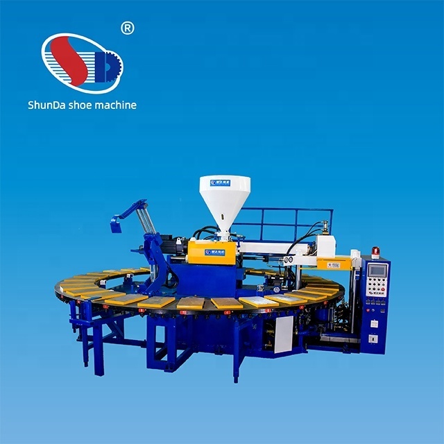 Automatic rotary pvc rain shoes injection moulding making machine