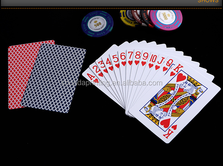 Custom High Quality Poker Cards Playing Cards Paper Box 100% Plastic , Plastic PVC Standard Size or Custom Size 0.19-0.34mm