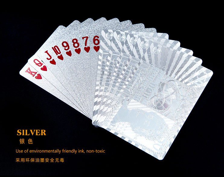 SHUNDA Plated Playing Cards Plastic Bags Poker Kem Cards Transparent Pvc Plastic New Products 24k Gold 100% Waterproof Custom