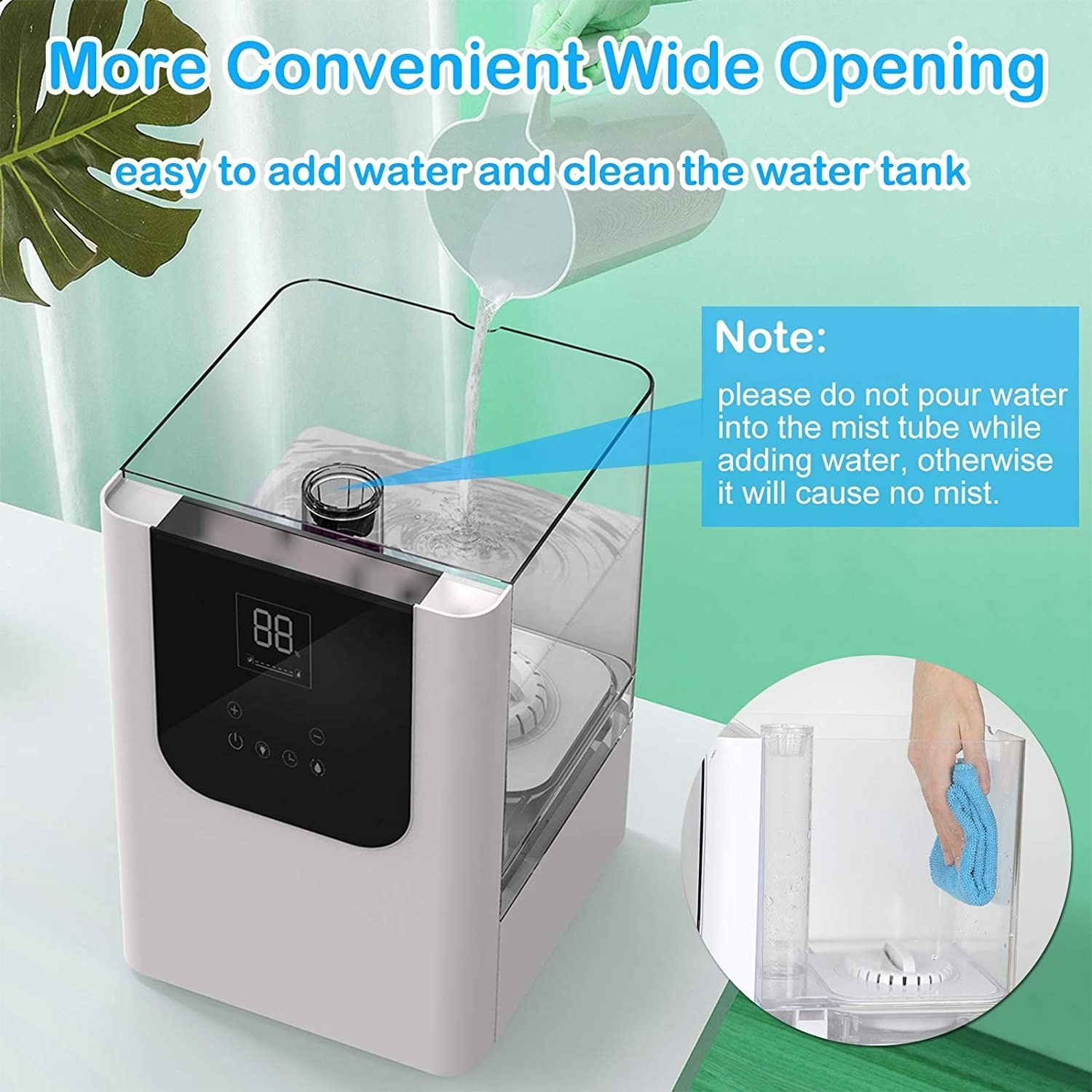 6L Top filling ultra-quiet touch control humidifier air ultrasonic water filter warm mist spray purify remote Air humidifier