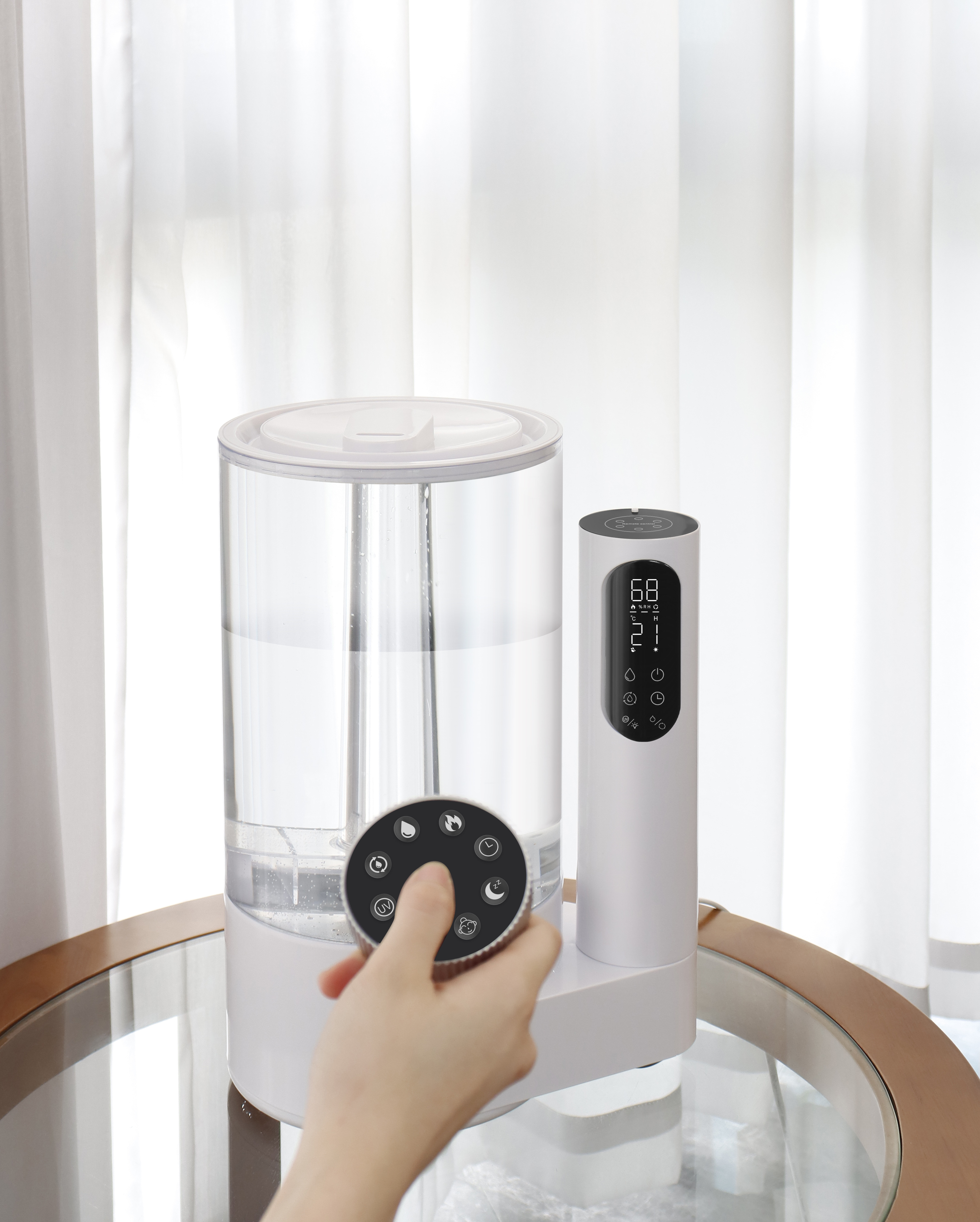 New Wifi 5.5L Floor Standing Digital 7 Led Lights Home & Room Warm Steam And Cool Mist UV Ultrasonic Air Humidifier