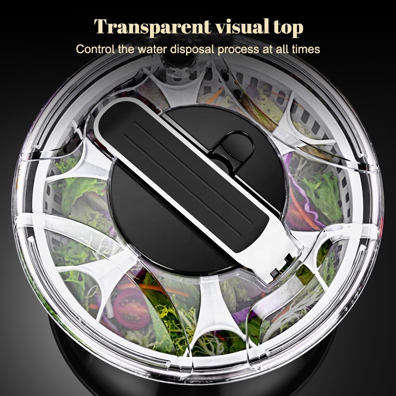 Large Capacity Quick Dry Manual Hand Press Stainless Steel Metal Dehydrated Vegetables Salad Fruit Spinner