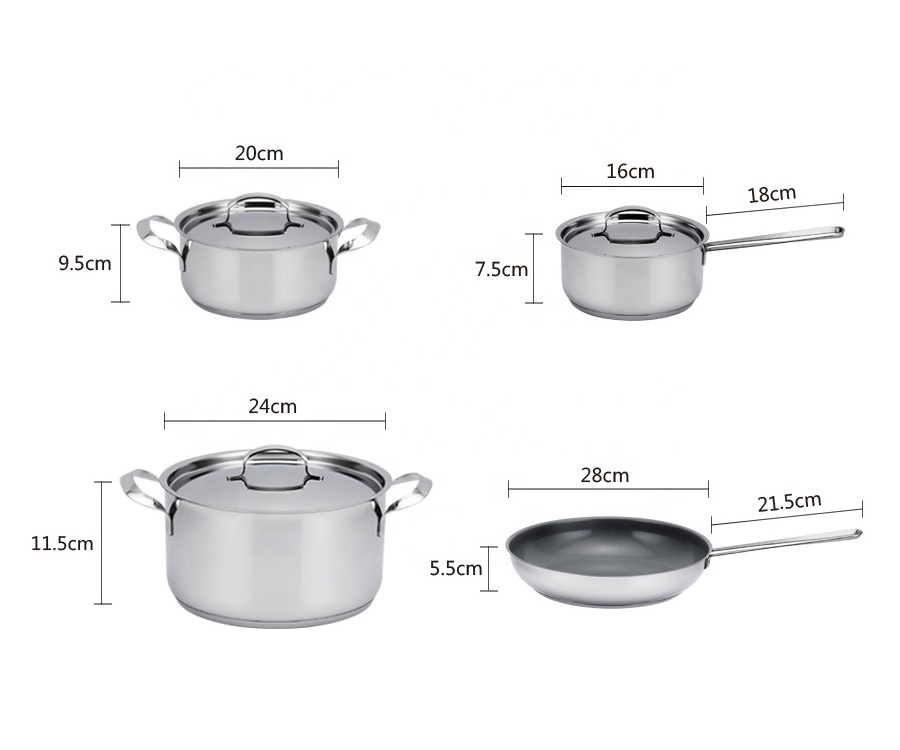 AAA kitchenware non stick ceramic coating fry pan triply kitchen utensils pots set nonstick stainless steel cookware set