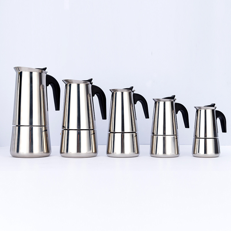 Italian Stovetop Espresso 2/4/6/9/12 Cup High Quality 304 Stainless Steel Moka Coffee Makers Pot