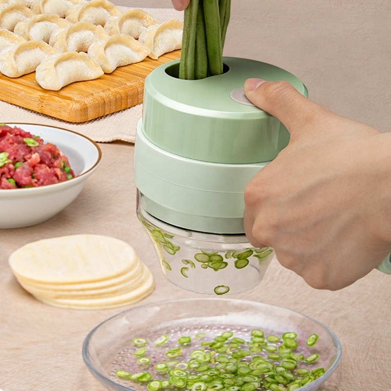 Mini food cordless garlic 4 in 1 Portable handheld multifunctional chopper kitchen slicer onion electric vegetable cutter