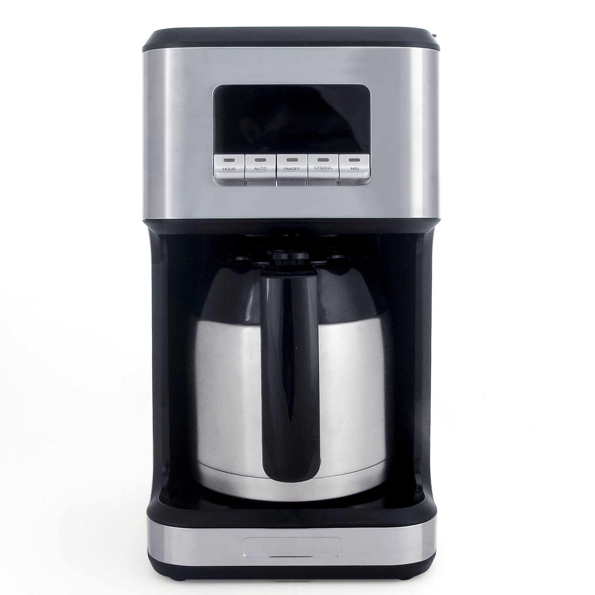 Front-Fill Coffee Maker with Thermal Carafe, 12 Cup Capacity, Black and Stainless