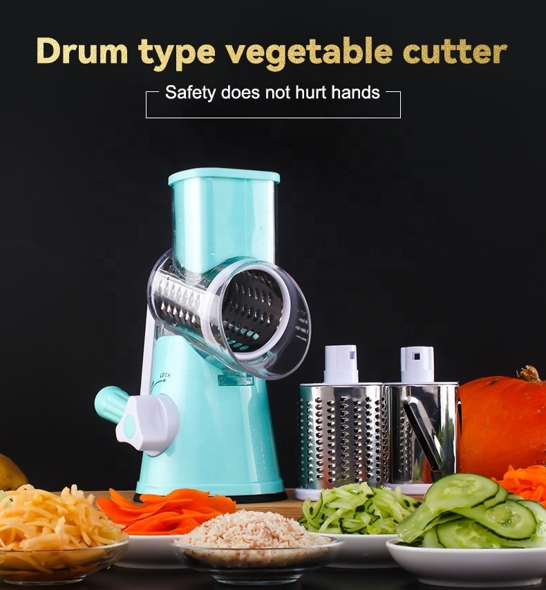 3 in 1 rotary spiral shredder handheld mandoline multifunctional grater fruit chopper kitchen slicer vegetable cutter