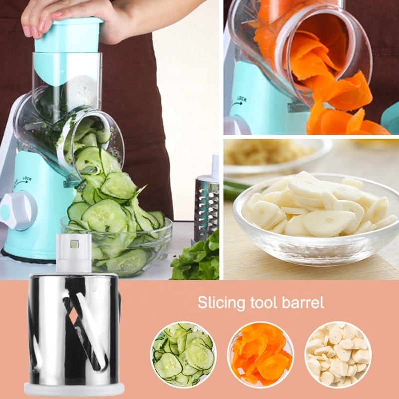 3 in 1 rotary spiral shredder handheld mandoline multifunctional grater fruit chopper kitchen slicer vegetable cutter