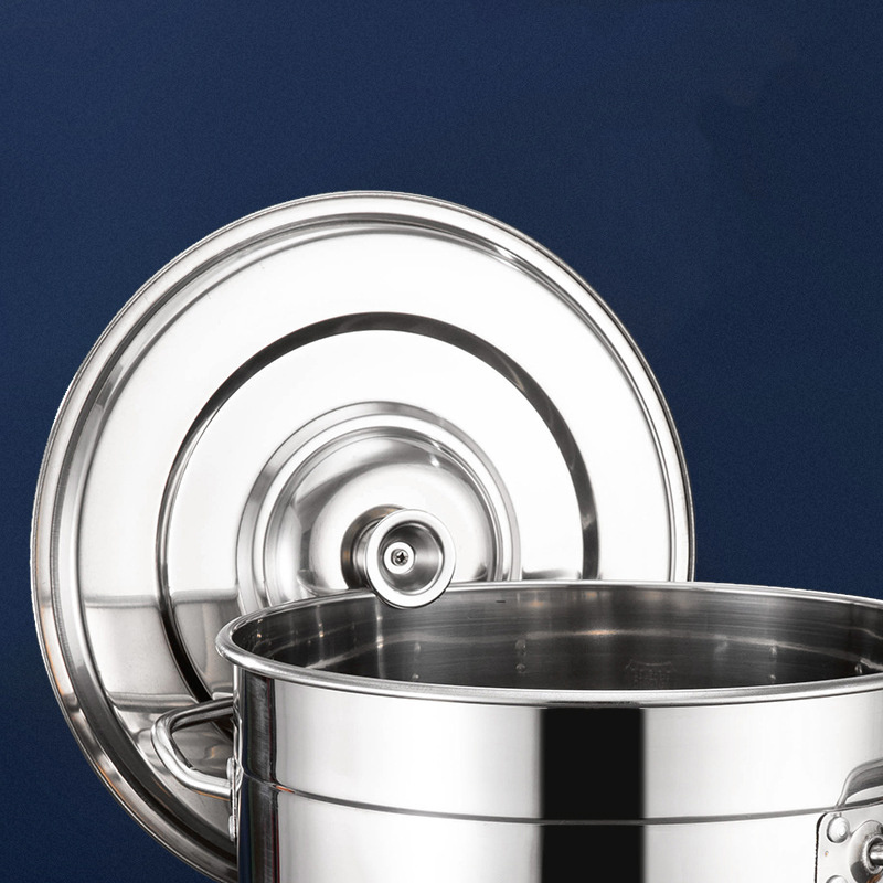 Commercial multiple size customization kitchen cooking pots cookware 201 304 stainless steel stock stockpot with lid