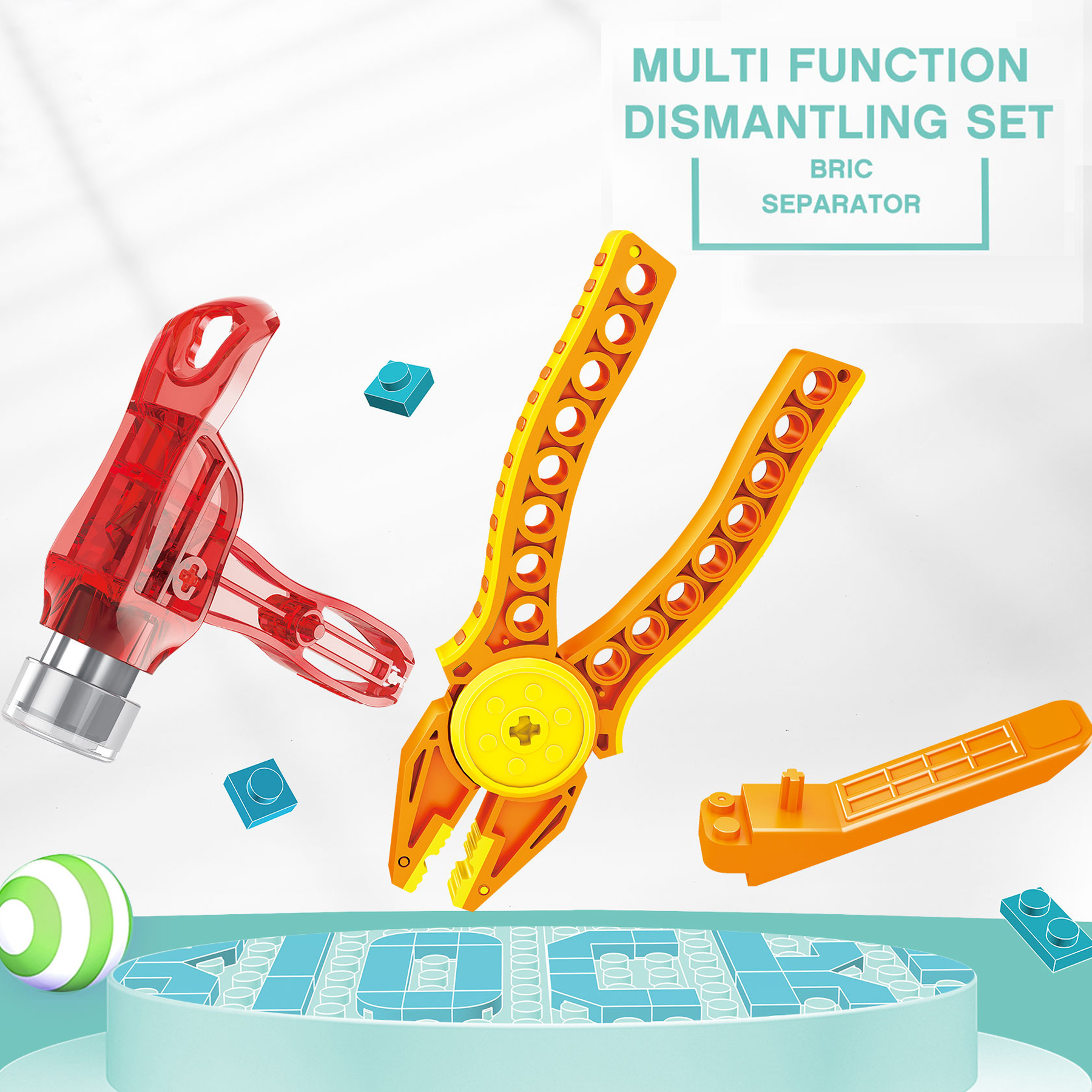 Building Block Tool Kit Compatible with Major Brand  Blocks and Technic Brick Separator Hammer Block Pliers Construction Tools