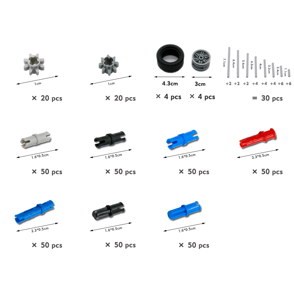 Wholesale Technic Gear Set 650Pcs Vehicle Wheel Assembles Particles Compatible MOC Building Blocks Model DIY Kits