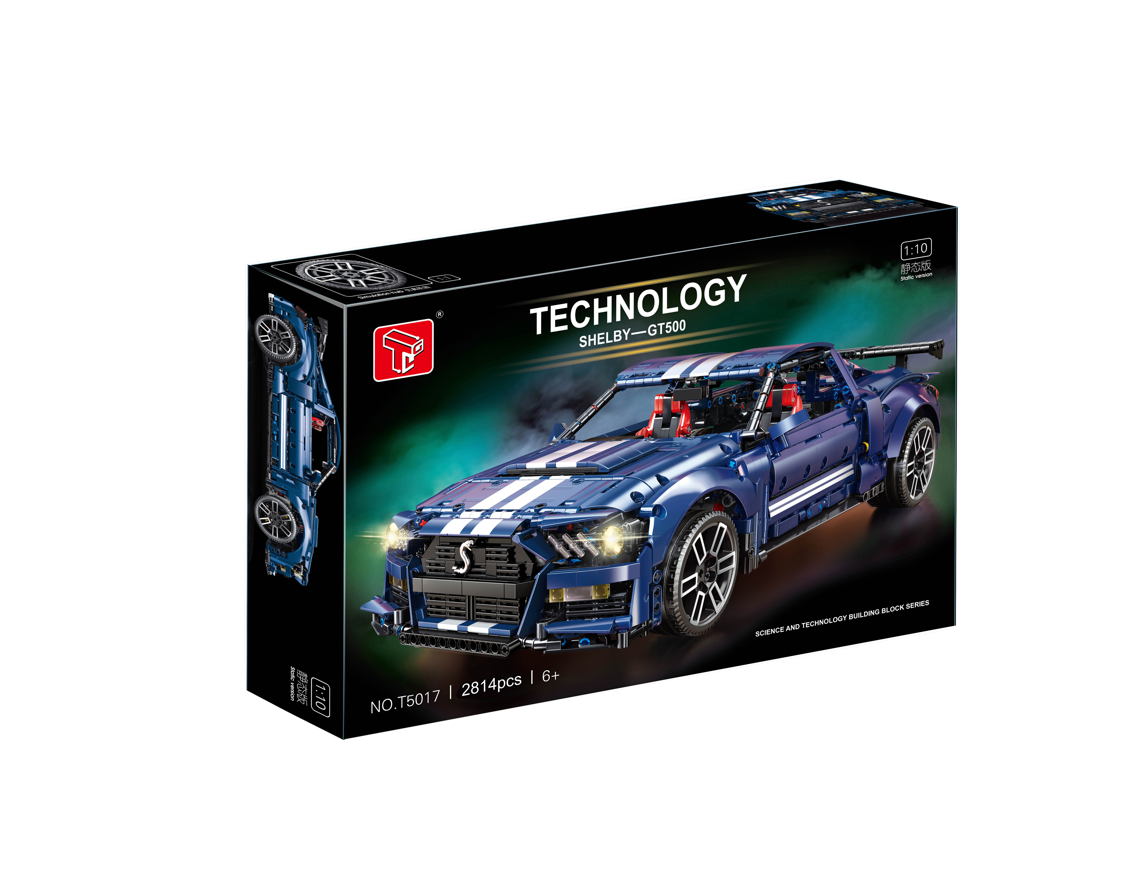 Ford Must ang Shelby GT500 Super Racing Car Model Building Blocks Bricks Technical Set Furious Toys Gifts