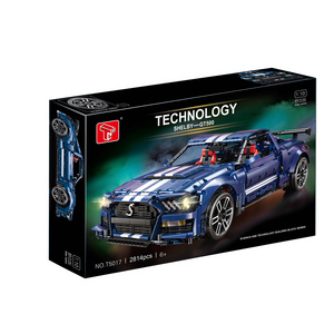 Ford Must ang Shelby GT500 Super Racing Car Model Building Blocks Bricks Technical Set Furious Toys Gifts