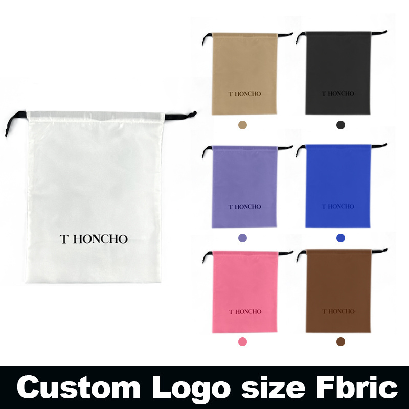 Wholesale Custom Logo Luxury Silk Dust Storage Bags Satin Drawstring Bags for Handbags Shoes Boots