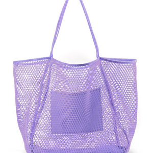 Custom Mesh Beach Tote Bag For Womens Shoulder Handbag Large Capacity Tote Bag For Outdoor Activities