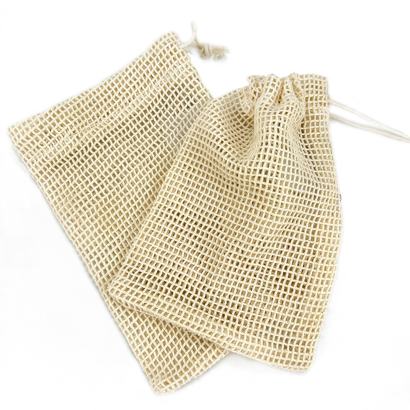 Eco friendly net drawstring cotton mesh product dust bag pouch for soap, makeup remover pads, bowl, bottle packaging