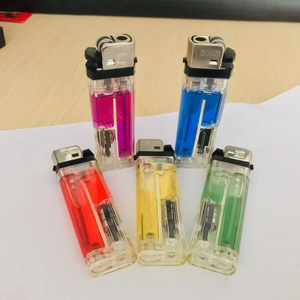 China  wholesale cheap refillable flint lighter with LED  torch lighter